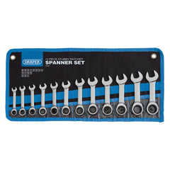 Draper HI-TORQ® Metric Stubby Ratchet Combination Spanner Set (12 Piece) 27931