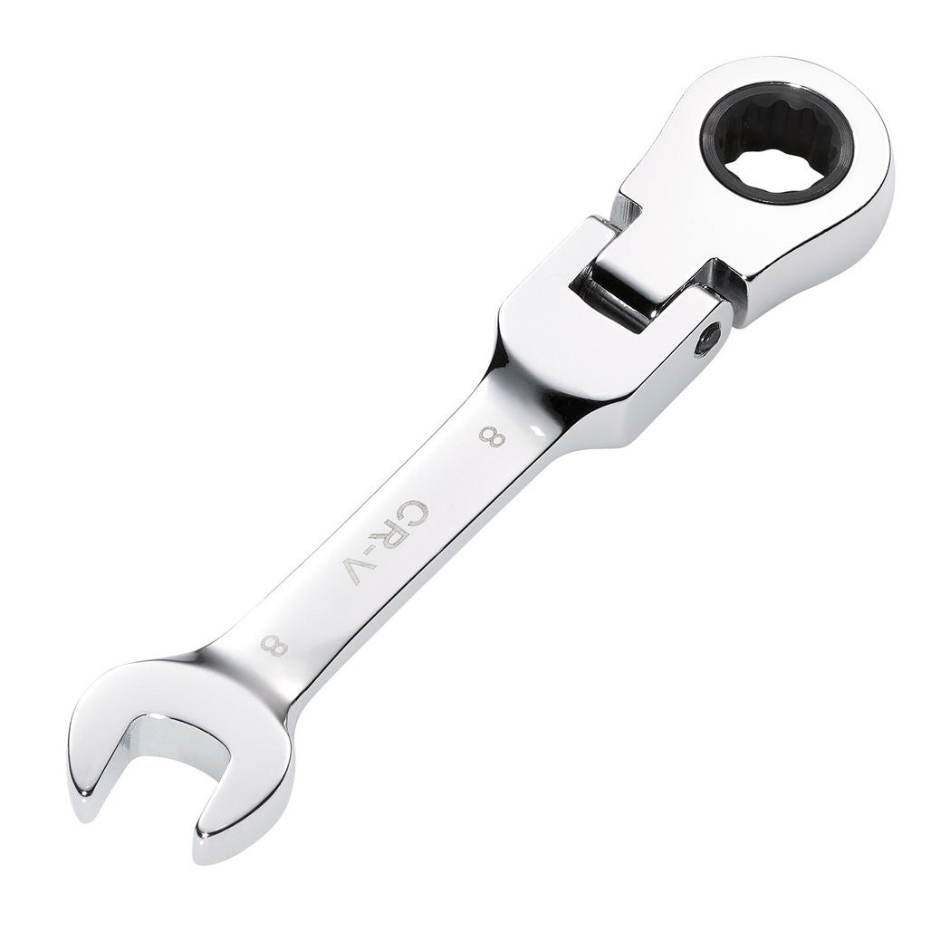 Draper HI-TORQ® Metric Stubby Flexible Head Ratchet Combination Spanner, 8mm 27949