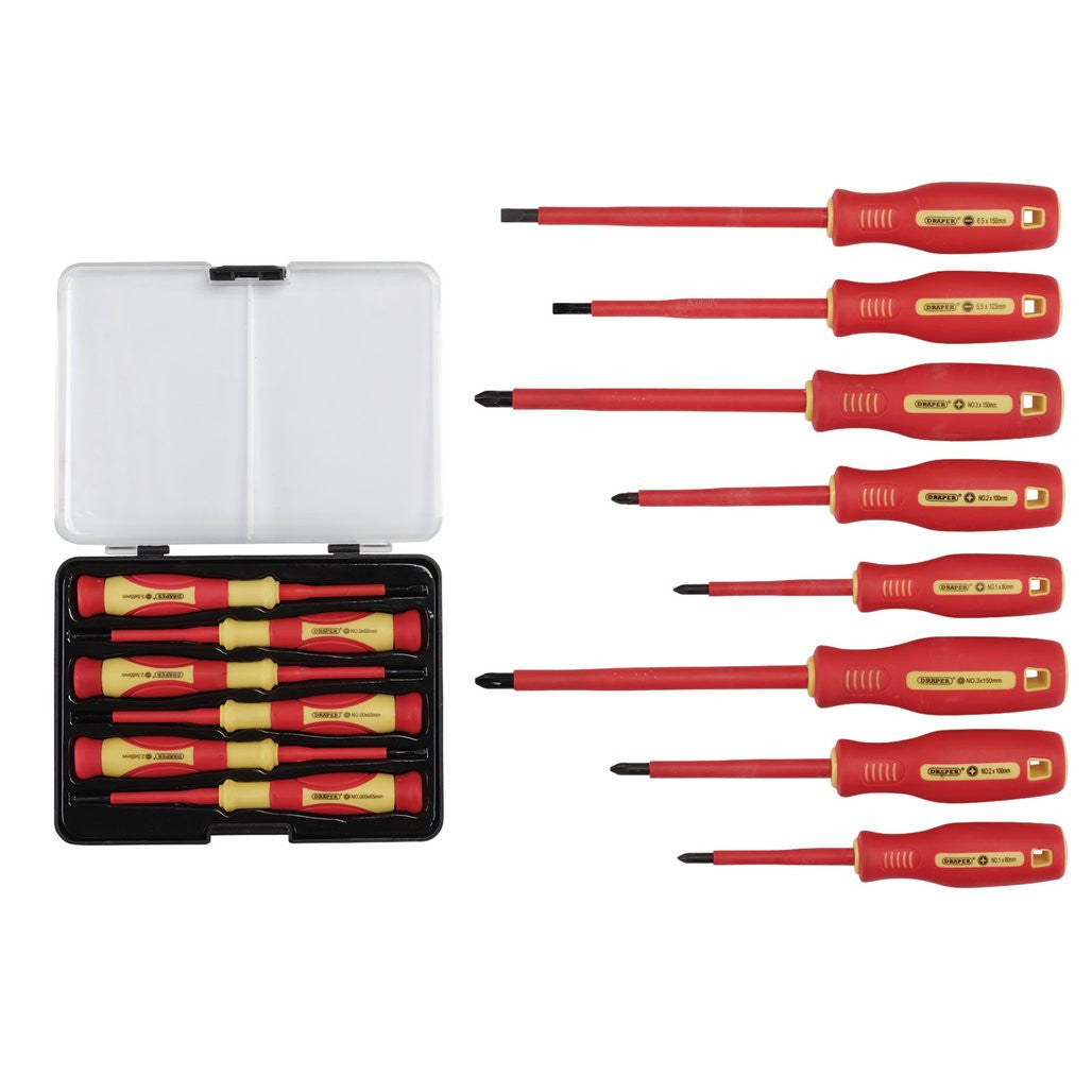 Draper VDE Approved Fully Insulated Screwdriver and Precision Screwdriver Set (14 Piece) 28028