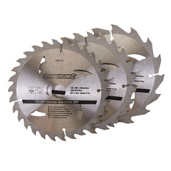 Silverline TCT Circular Saw Blades 16, 24, 30T 3pk 292712