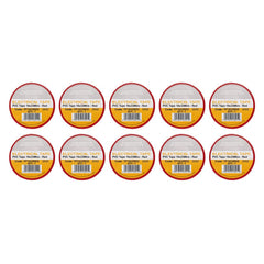 Draper White PVC Electrical Insulation Tape, 19mm x 33m (Pack of 10) 29503