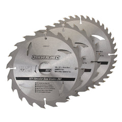 Silverline TCT Circular Saw Blades 20, 24, 40T 3pk 298537