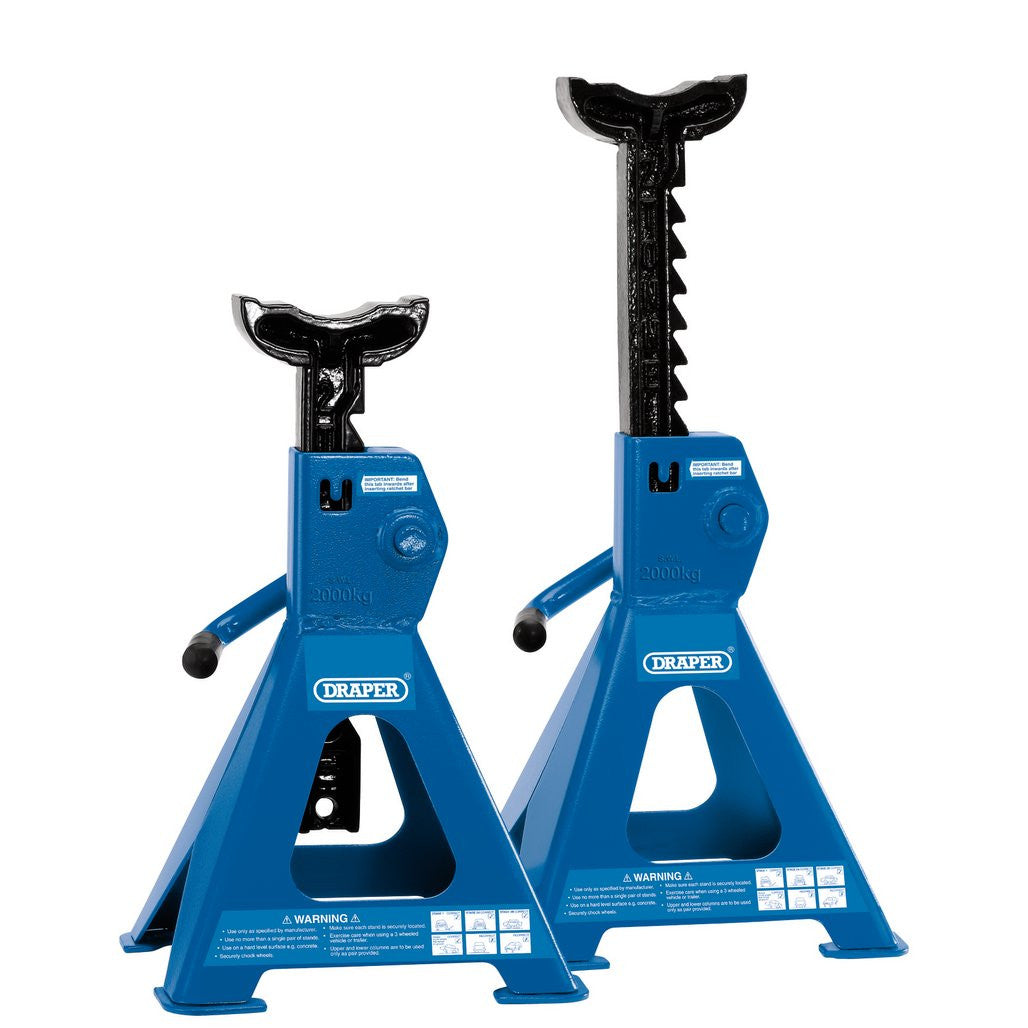 Draper Ratchet Axle Stands, 2 Tonne (Pair) 30878