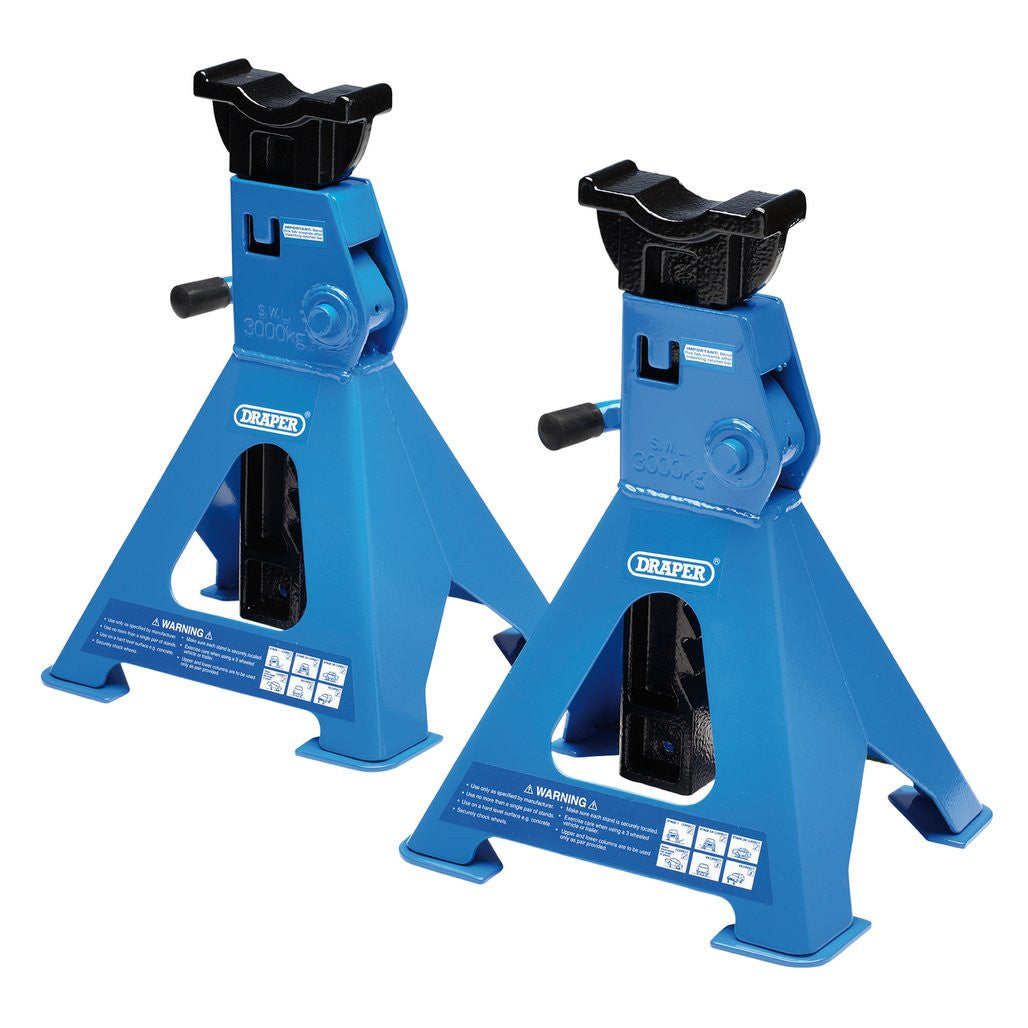 Draper Ratchet Axle Stands, 3 Tonne (Pair) 30881