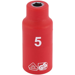 Draper Expert Fully Insulated VDE Socket, 1/4" Sq. Dr., 5mm 31164