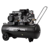 Draper 230V 100L Belt-Driven Air Compressor, 2.2kW/3HP 31254