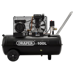 Draper 230V 100L Belt-Driven Air Compressor, 2.2kW/3HP 31254
