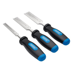 Draper Soft Grip Bevel Edge Wood Chisel Set (3 Piece) 31306