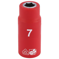Draper Expert Fully Insulated VDE Socket, 1/4" Sq. Dr., 7mm 31325