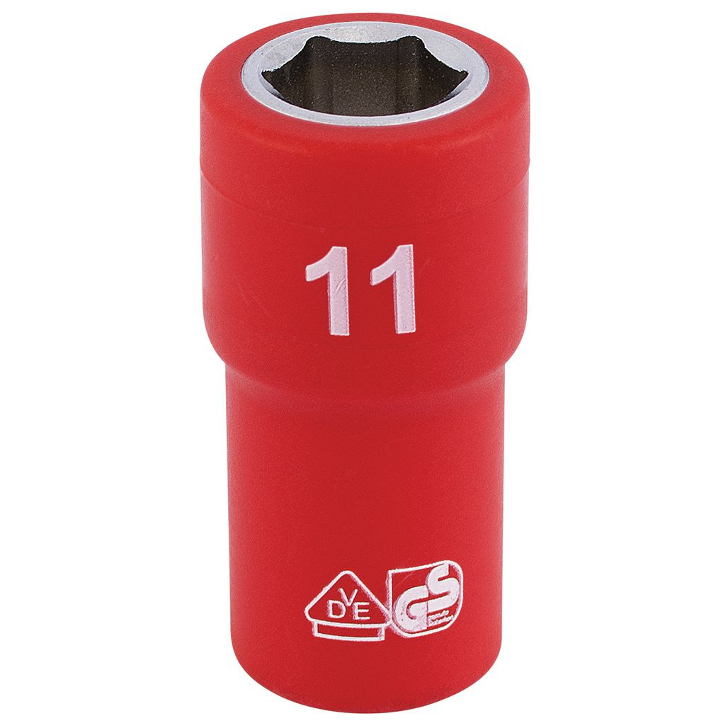 Draper Expert Fully Insulated VDE Socket, 1/4" Sq. Dr., 11mm 31485