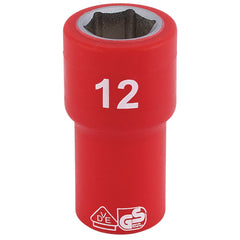 Draper Expert Fully Insulated VDE Socket, 1/4" Sq. Dr., 12mm 31490