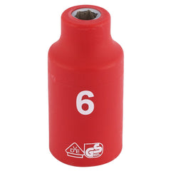Draper Expert Fully Insulated VDE Socket, 3/8" Sq. Dr., 6mm 31494