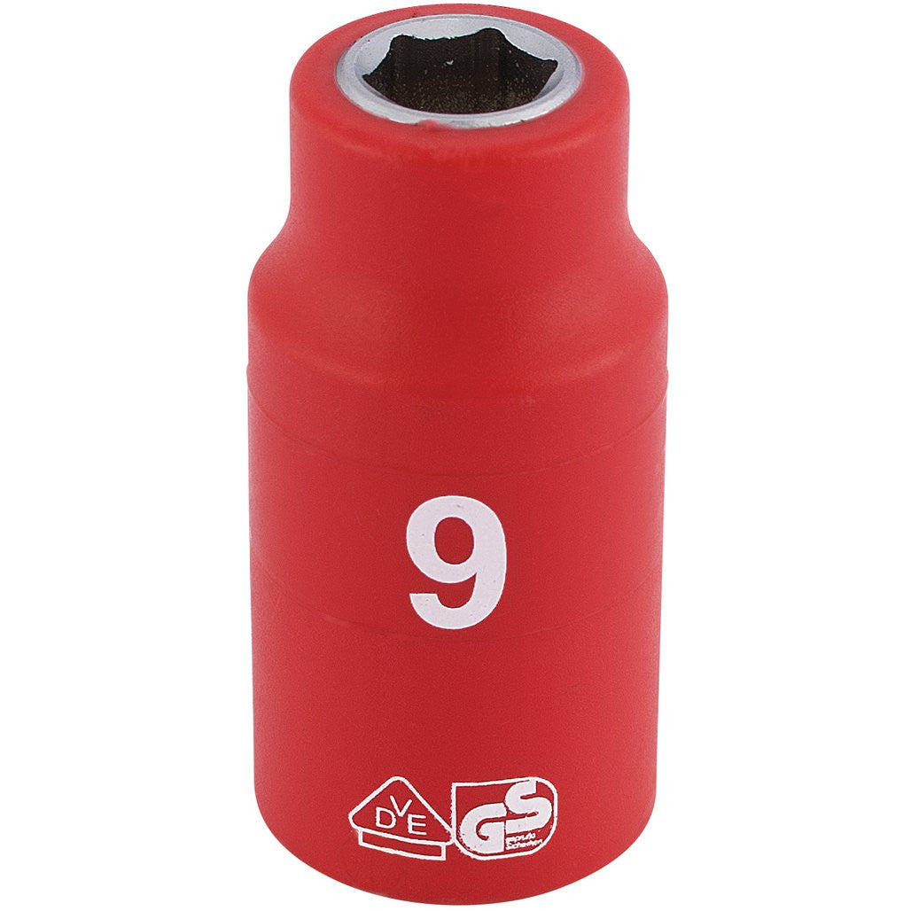 Draper Expert Fully Insulated VDE Socket, 3/8" Sq. Dr., 9mm 31556