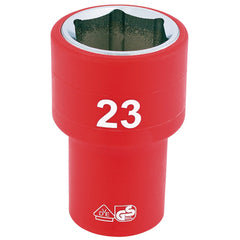 Draper Expert Fully Insulated VDE Socket, 1/2" Sq. Dr., 23mm 31953