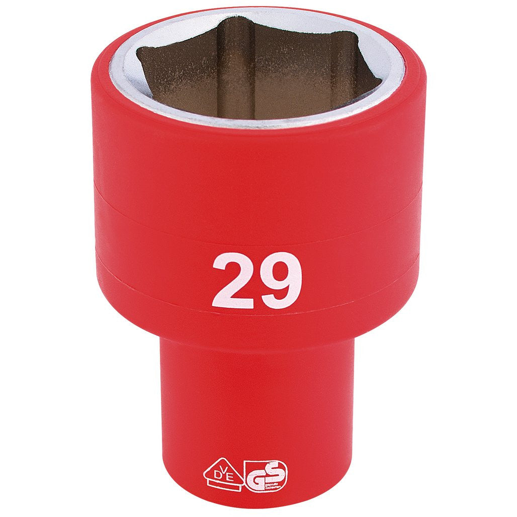 Draper Expert Fully Insulated VDE Socket, 1/2" Sq. Dr., 29mm 31988