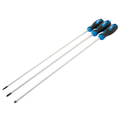 Draper Extra Long Reach Soft Grip Screwdriver Set, 450mm (3 Piece) 32603