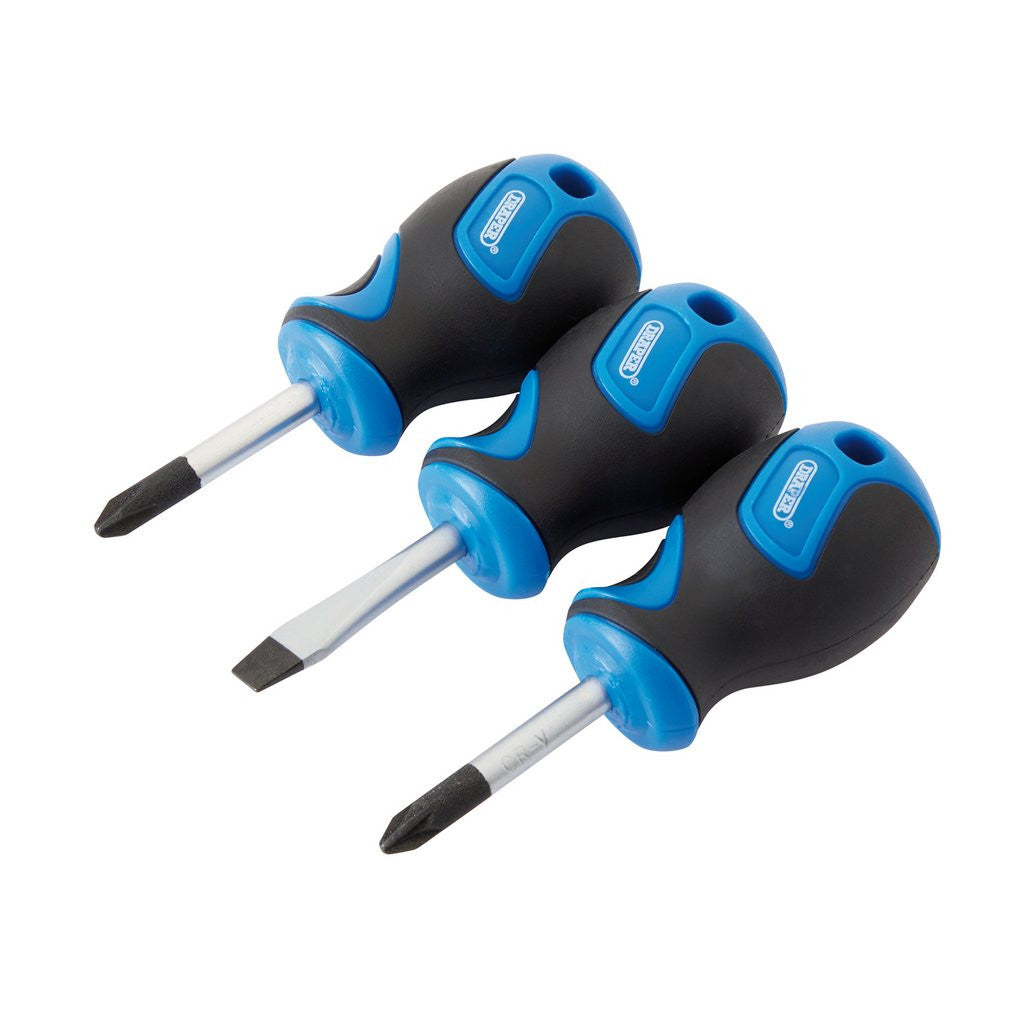 Draper Stubby Soft Grip Screwdriver Set (3 Piece) 32604