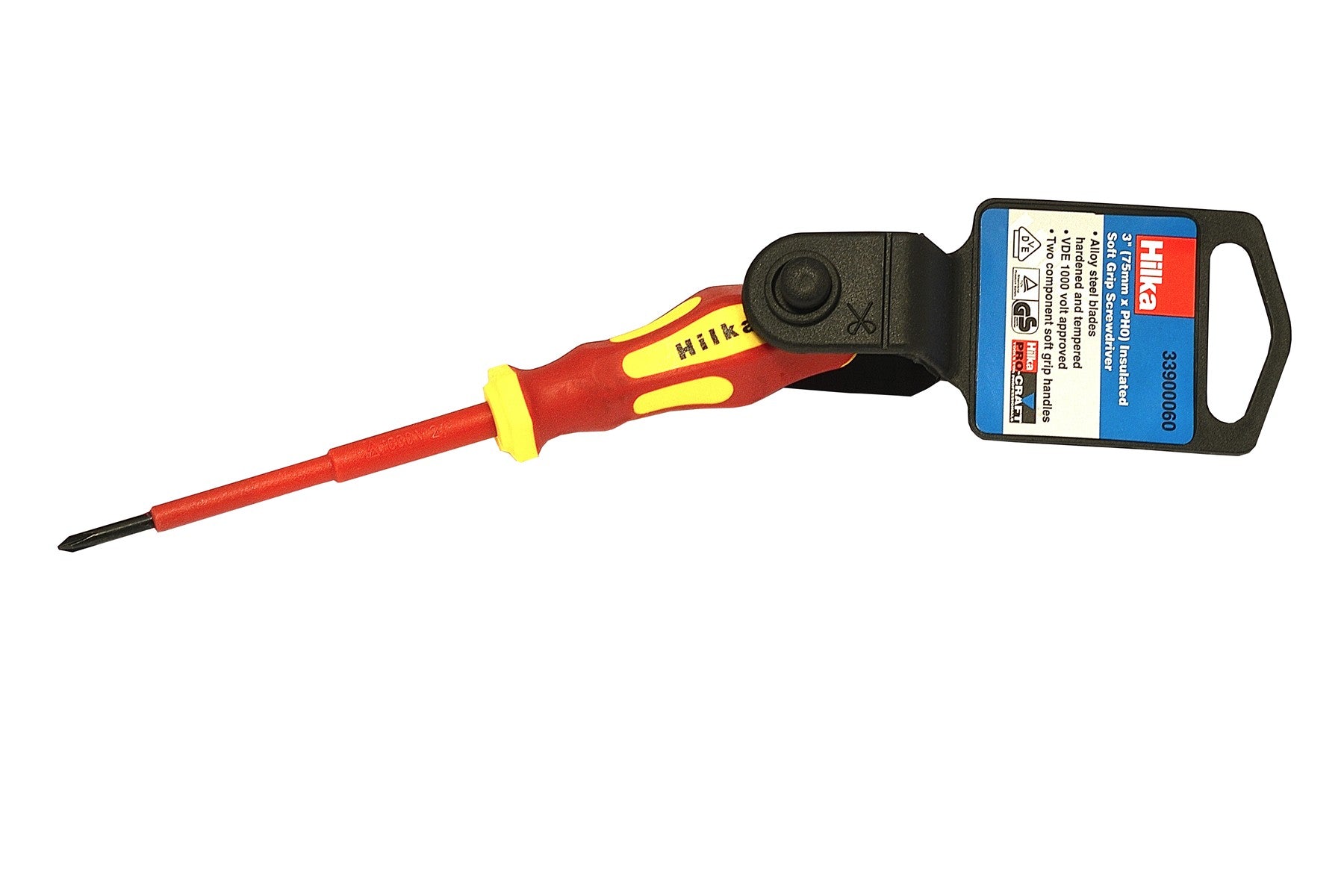 Hilka 75mm PH0 VDE Screwdriver Insulated 33900060