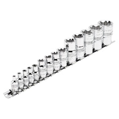 Draper Expert TX-STAR® Socket Set on Rail, 1/4", 3/8" & 1/2" Sq. Dr. (14 Piece) 34415
