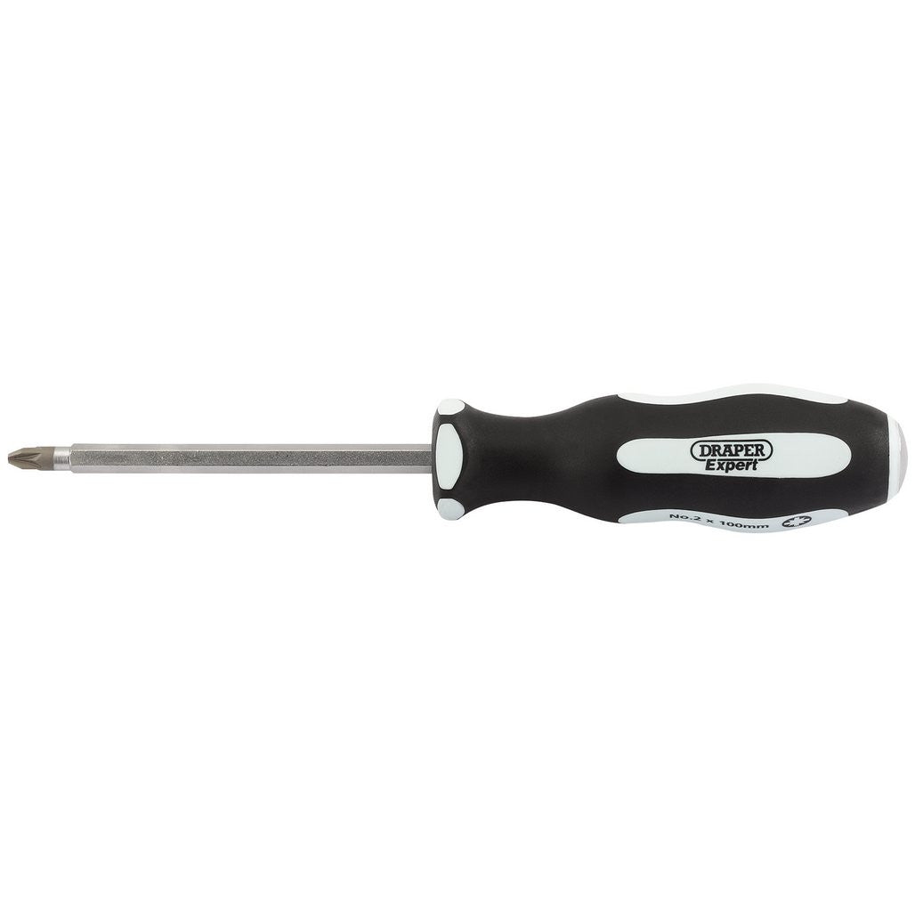 Draper Expert 'Pound Thru' PZ TYPE Soft Grip Screwdriver, No.2 x 100mm 35230
