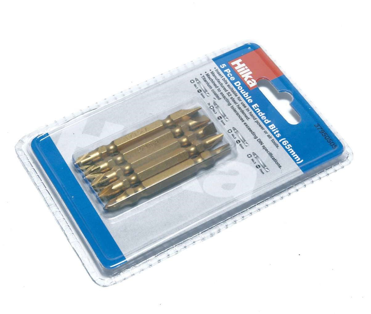 Hilka 5pce Double End 65mm Mixed Titanium Bits 37950505