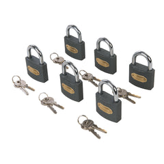Silverline Iron Padlock Keyed Alike 6pk 407238