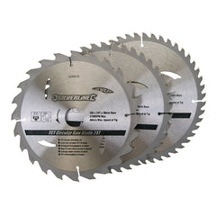 Silverline TCT Circular Saw Blades 24, 40, 48T 3pk 408979
