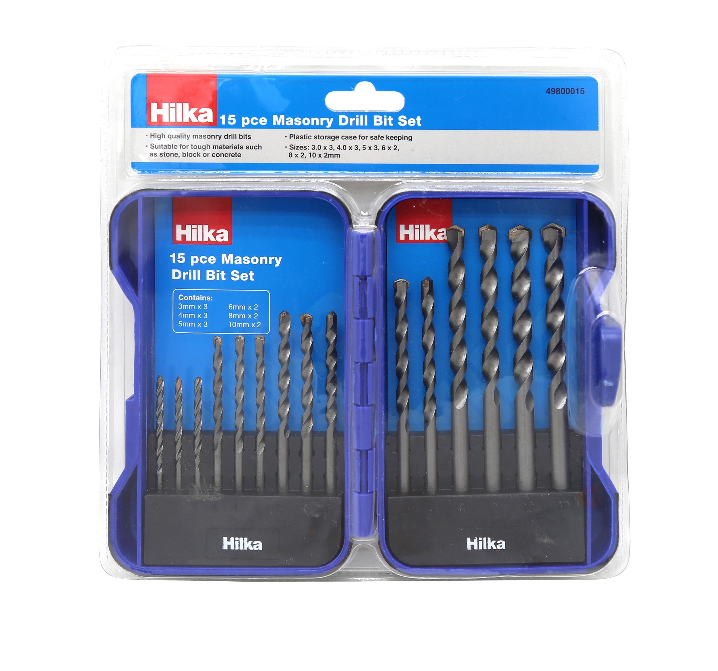 Hilka 15 pce Masonry Drill Bit Set 49800015