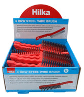 Hilka 4 Row Steel Wire Brush in 24 pce Display 49903104