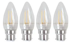 Tools Garage 2W LED Filament Candle Bulb Warm White (Pack of 4)