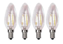 Tools Garage 2W LED Filament Candle Lamp Warm White (Pack of 4)