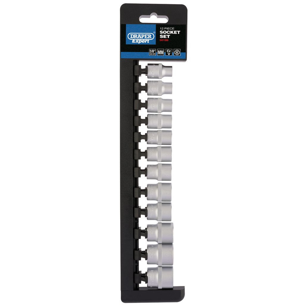 Draper Expert Metric Socket Set, 3/8" Sq. Dr. (12 Piece) 50188