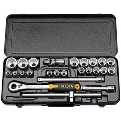 Draper Elora Metric Socket Set, 1/2" Sq. Dr. (25 Piece) 50648