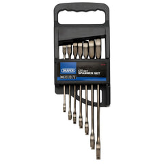 Draper HI-TORQ® Metric Ratcheting Combination Spanner Set, Black (7 Piece) 51178