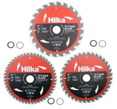 Hilka 3 pce 8 1/2" (216mm) TCT Saw Blades 24 / 36 / 48 TPI 51216003