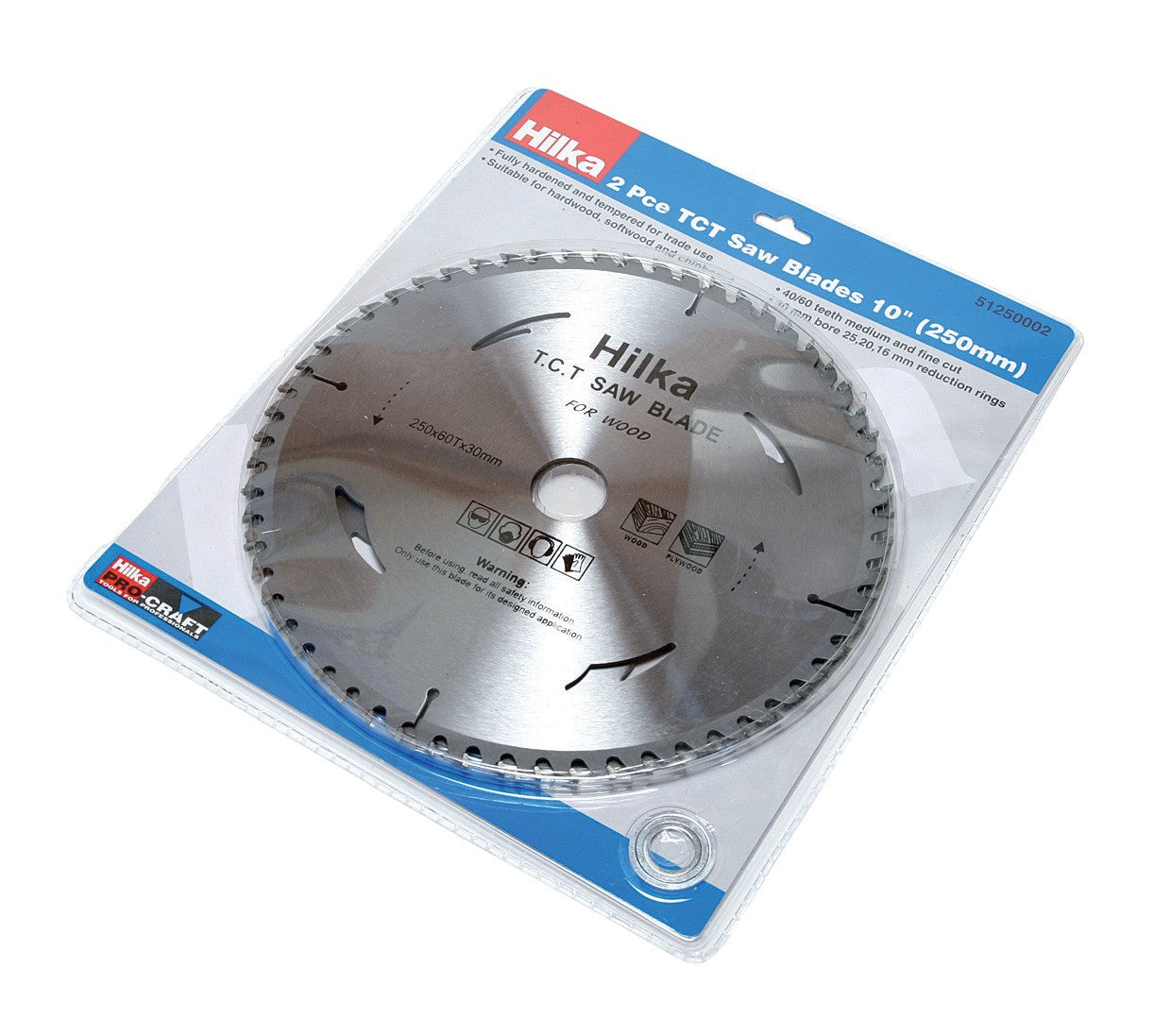 Hilka 2 pce 10" (250mm) TCT Saw Blades 51250002