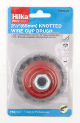 Hilka 2 1/2" (65mm) M14 Knotted Wire Cup Brush 51960025