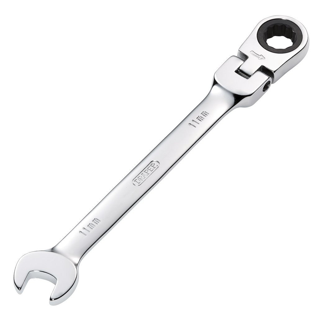 Draper HI-TORQ® Metric Flexible Head Ratcheting Combination Spanner, 11mm 52012