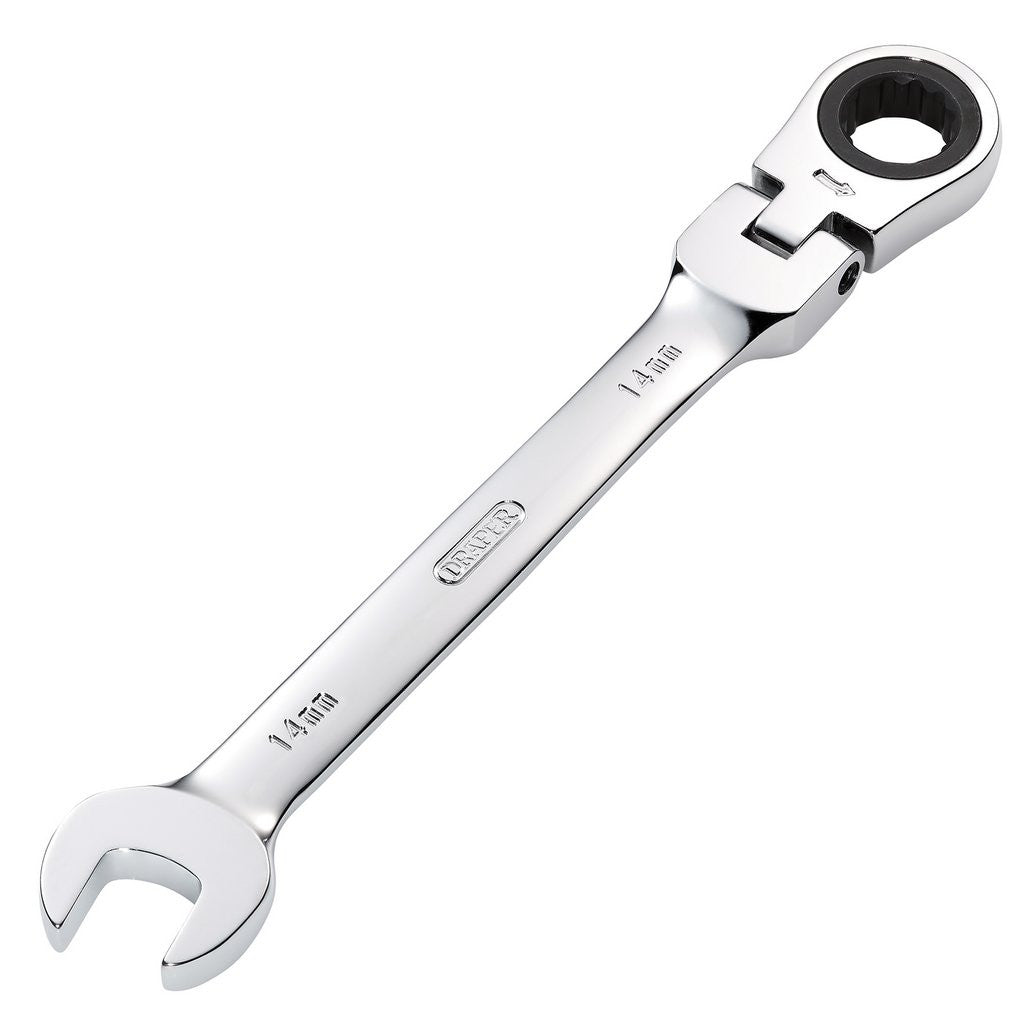 Draper HI-TORQ® Metric Flexible Head Ratcheting Combination Spanner, 14mm 52016
