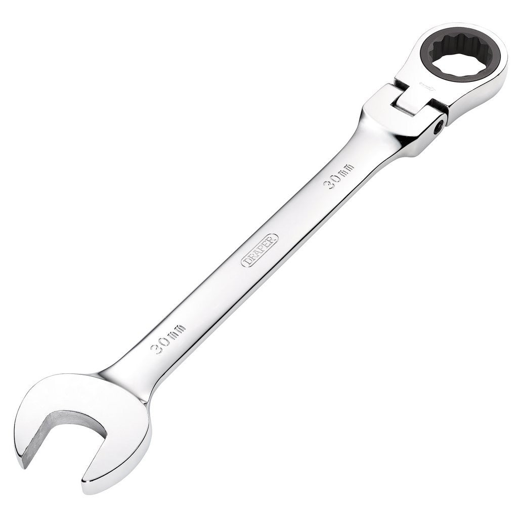 Draper HI-TORQ® Metric Flexible Head Ratcheting Combination Spanner, 30mm 52027