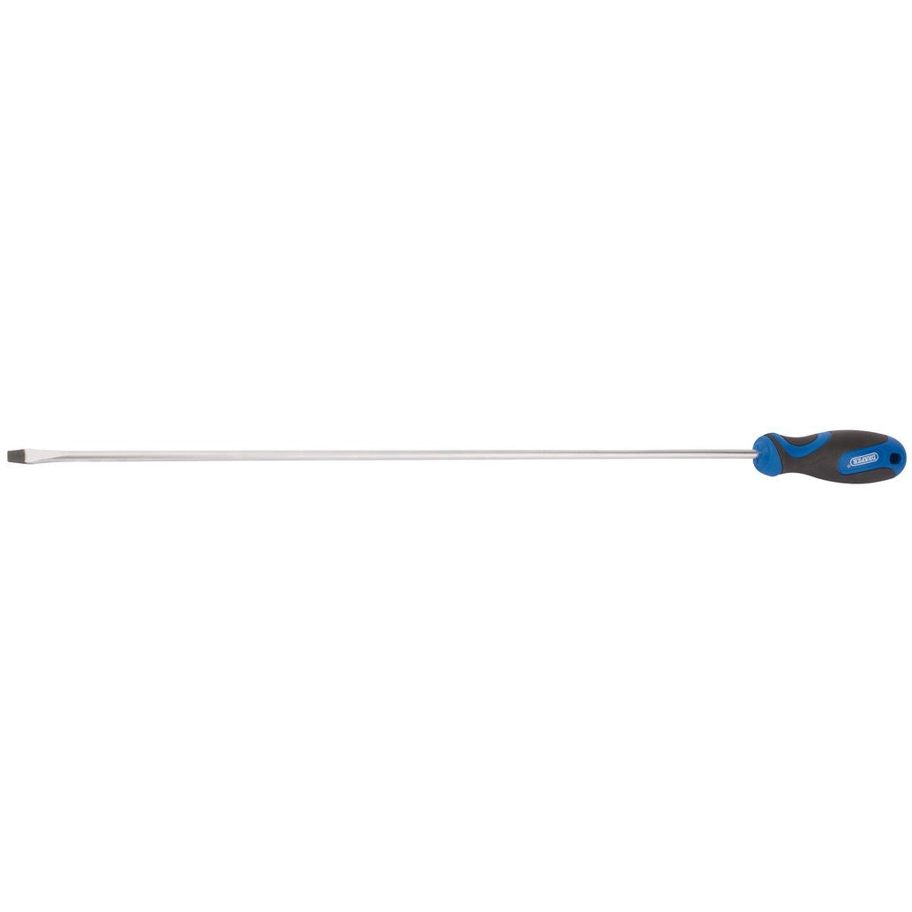 Draper Extra Long Reach Soft Grip Plain Slot Screwdriver, 6 x 450mm 53508