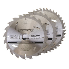 Silverline TCT Circular Saw Blades 20, 24, 40T 3pk 590591