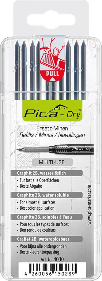 Pica Dry Refill Pack Water-Soluble Multi Use Blister Pack - Graphite H - 43-SB