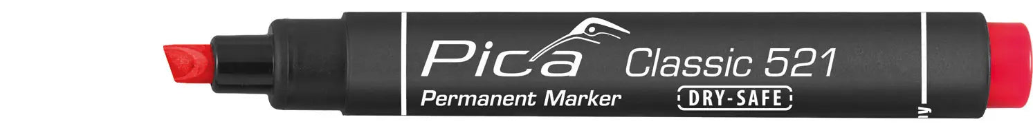Pica Classic Permanent Marker with Chisel Tip - Red - 521-4