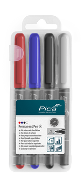Pica Classic Medium Point-Pen 4pk Colours (Red, Blue, Black & White) - 534-4