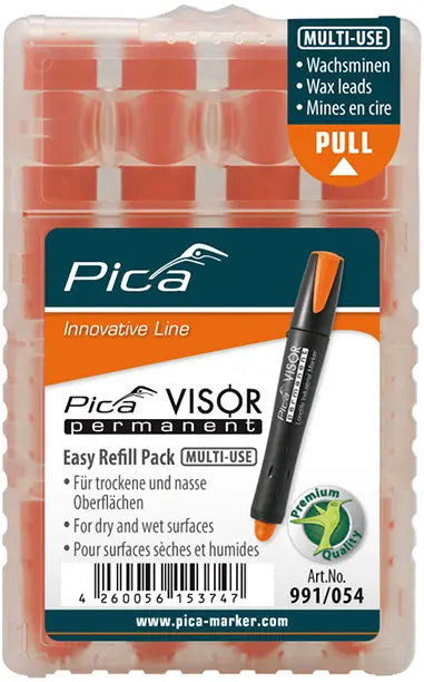 Pica Visor Refill Pack for Industrial Permanent Marker - Orange - 991-54