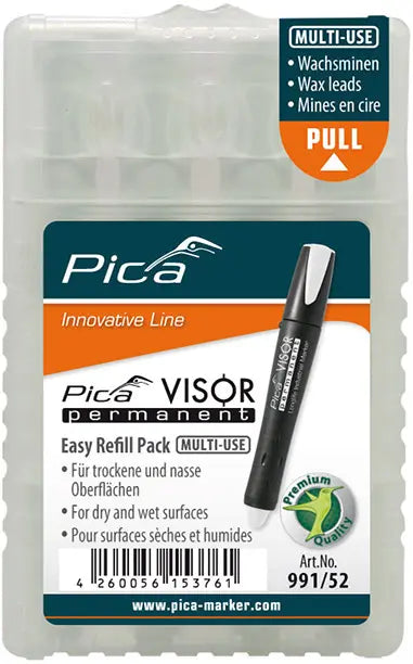 Pica Visor Refill Pack for Industrial Permanent Marker - White - 991-52