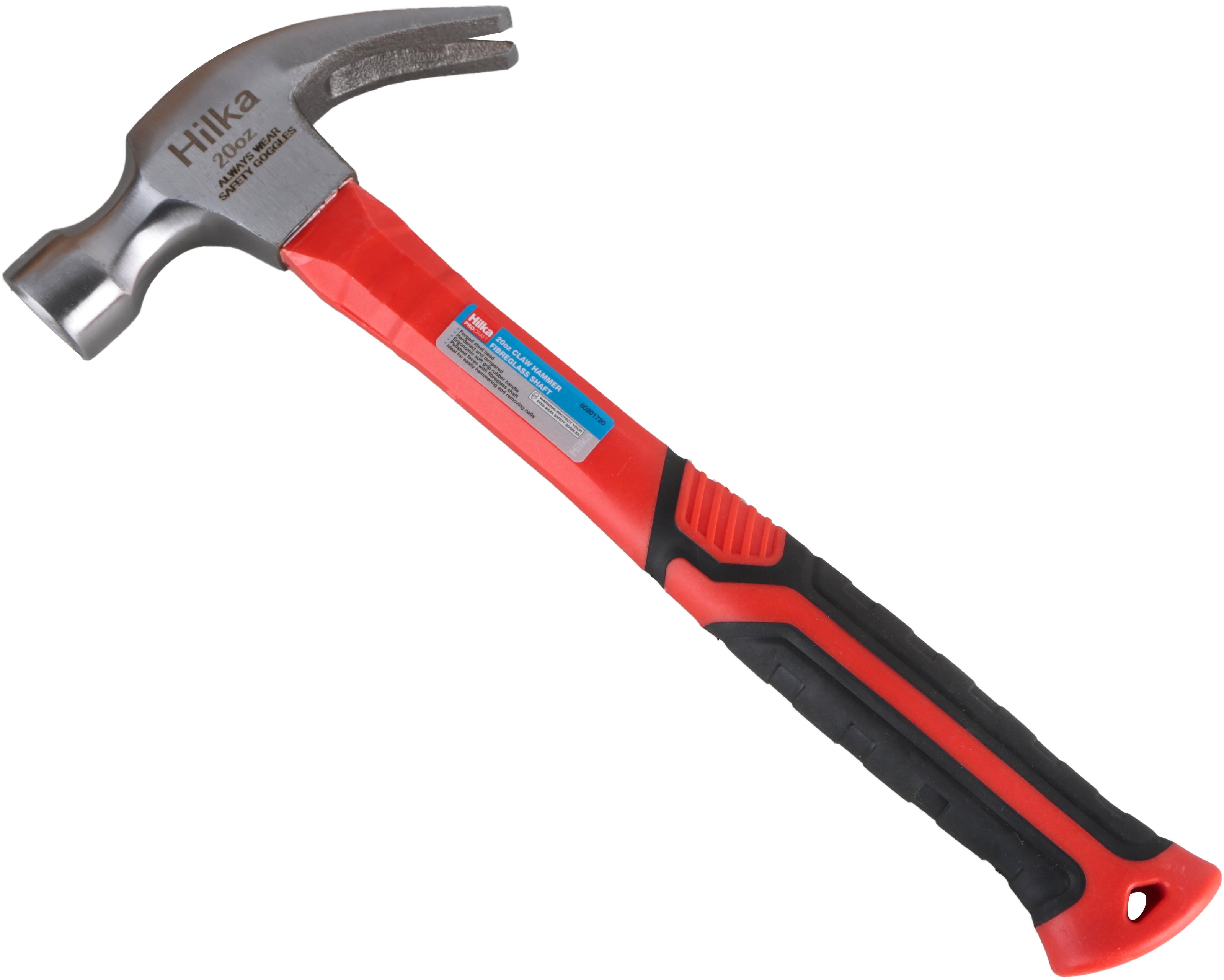 Hilka 20oz Claw Hammer Fibreglass Shaft 60201720