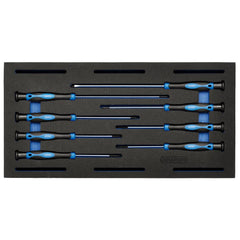 Draper Extra Long Precision Screwdriver Set in 1/4 Drawer EVA Insert Tray (8 Piece)