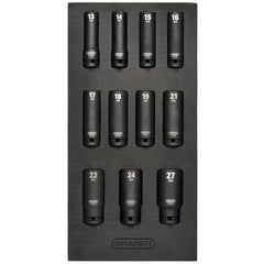 Draper Draper HI-TORQ® Metric Deep Impact Socket Set in EVA Drawer Insert Tray, 1/2" Sq. Dr. (11 Piece)